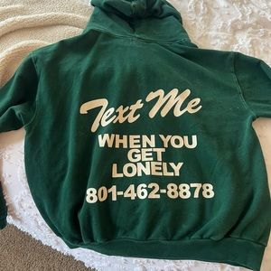 Lonely Ghost Oversized Heavy Weight Text Me When You Get Lonely Hoodie